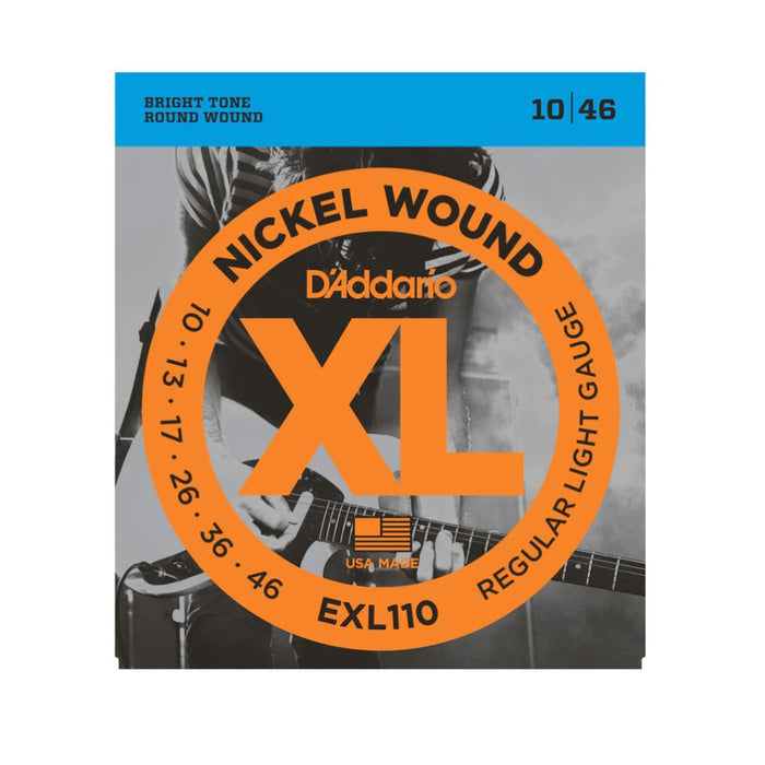 D'Addario Electric Guitar Regular {Light Gauge 10/46 Bright Tone Nickel Wound}