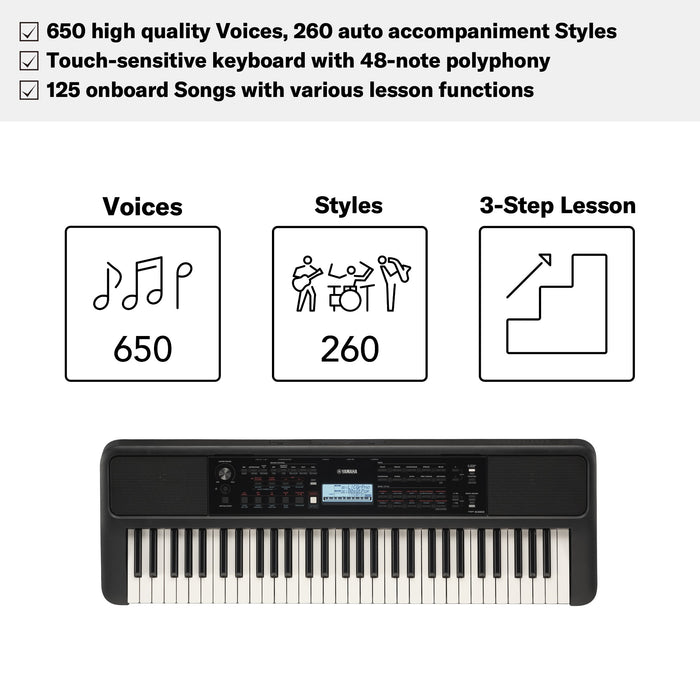 Yamaha PSR-E383 Keyboard 61 Keys (Adaptor Included)