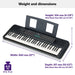 Yamaha PSR E273 weight and dimensions