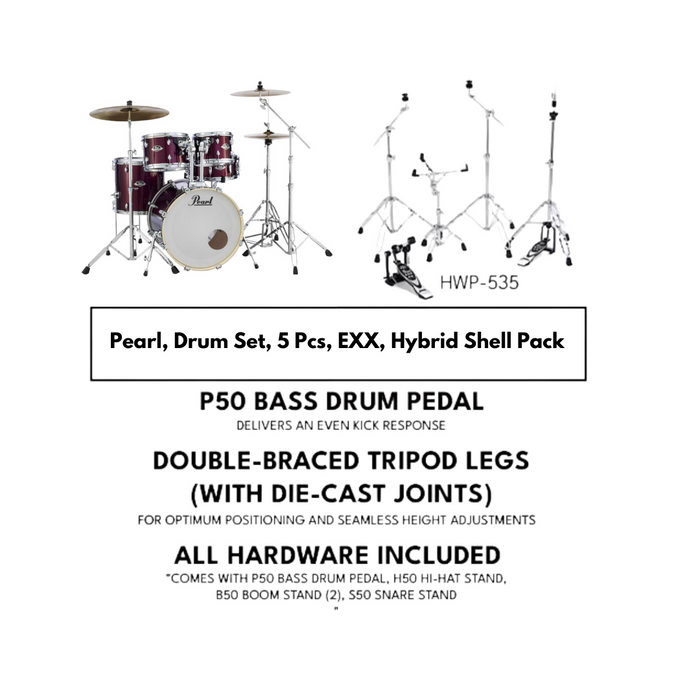 Pearl, Drum Set, 5 Pcs, EXX, Hybrid Shell Pack (For Rental)
